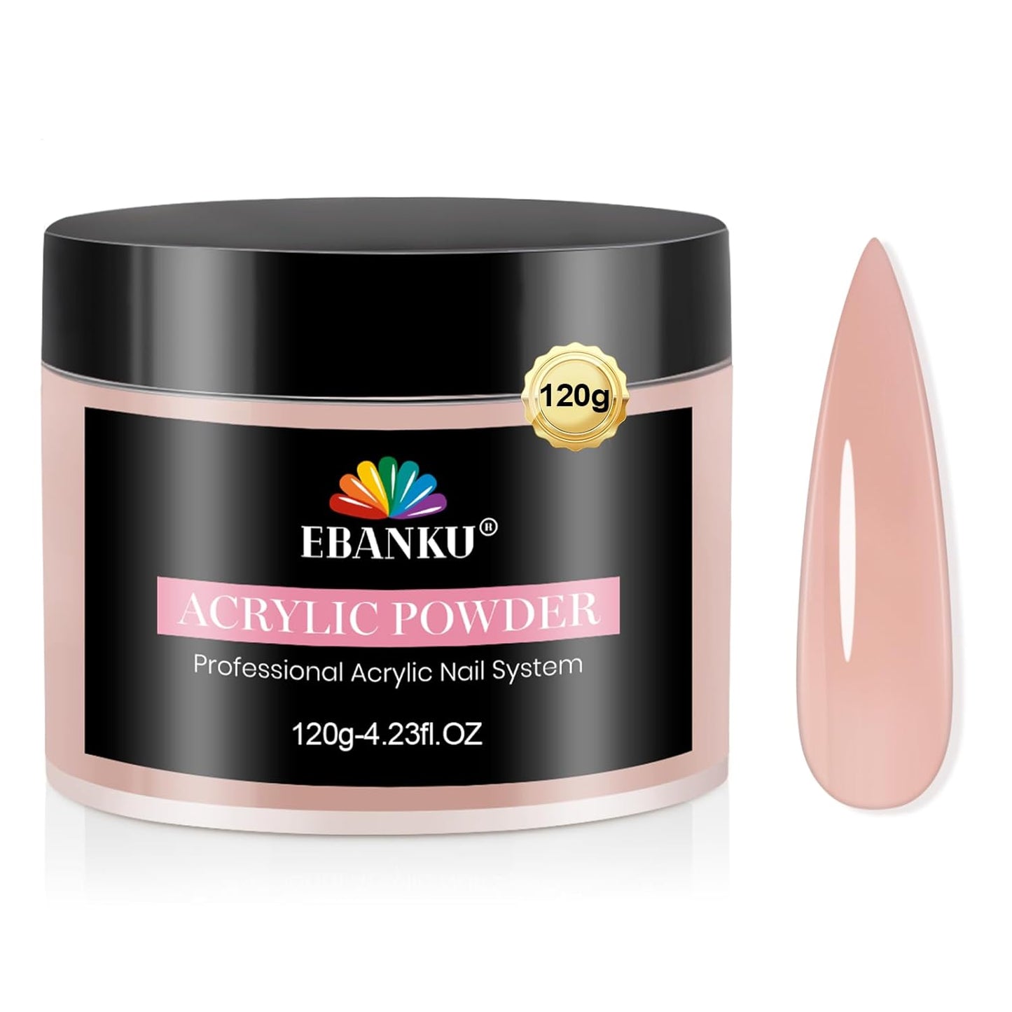 EBANKU Rosy Colors Acrylic Powder, 120g/4.23oz Acrylic Nail Powder Large Capacity Professional Nail Powder for Nail Acrylic Extension, Nail Carving, Long-Lasting, No Nail Lamp Needed