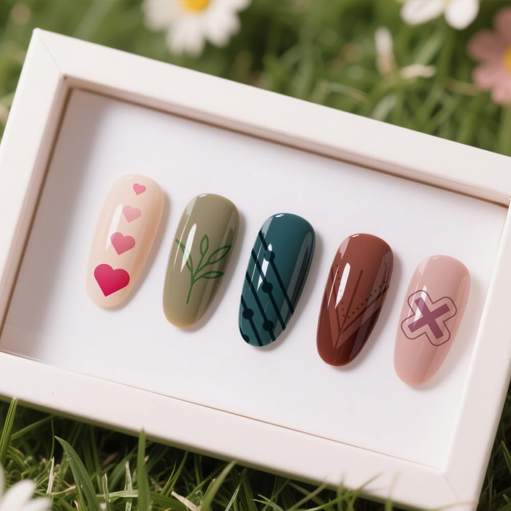 UNICRAFTALE 3Pcs Nail Stamp Plates Set French Nail Stamping Plate French Line Lace Flower Heart Design Image Nail Stencils Nail Art DIY Stamping Template with Nail Scraper for Women Nail Design Tools