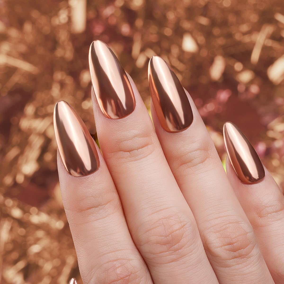 Pretty Diva Chrome Nail Powder - Bronze/Copper Mirror Effect Nail Chrome Powders, Highlight Metallic Chrome Powder for Nail Art Pigment Chrome Powder for Nails (bronze, 1g)