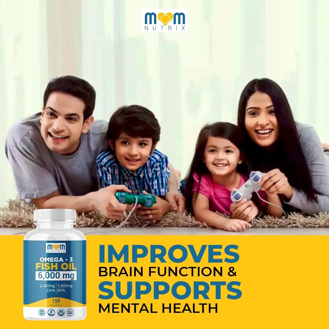 Omega 3 Fish Oil with Maximum EPA DHA - Supports Brain, Liver, Heart & Immunity - Made in The USA - 150 Softgels