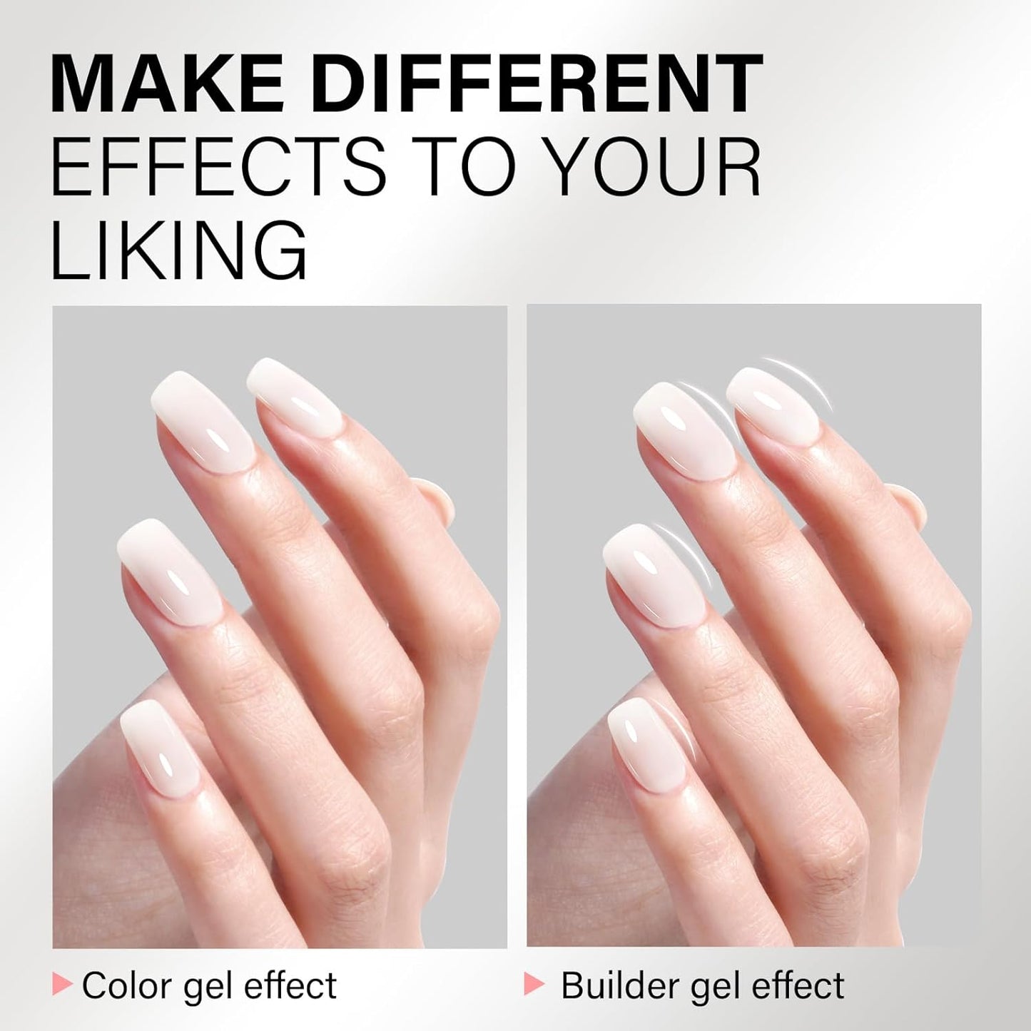 AILLSA Builder Gel for Nails Yogurt White 7 In 1 Hard Gel Polish for Nail Thickening Nude Milky Extension U V Gels Natural Color Strengthener Gels Nails Polish for Nail Art Base Coat Need 0.51 Oz GB07