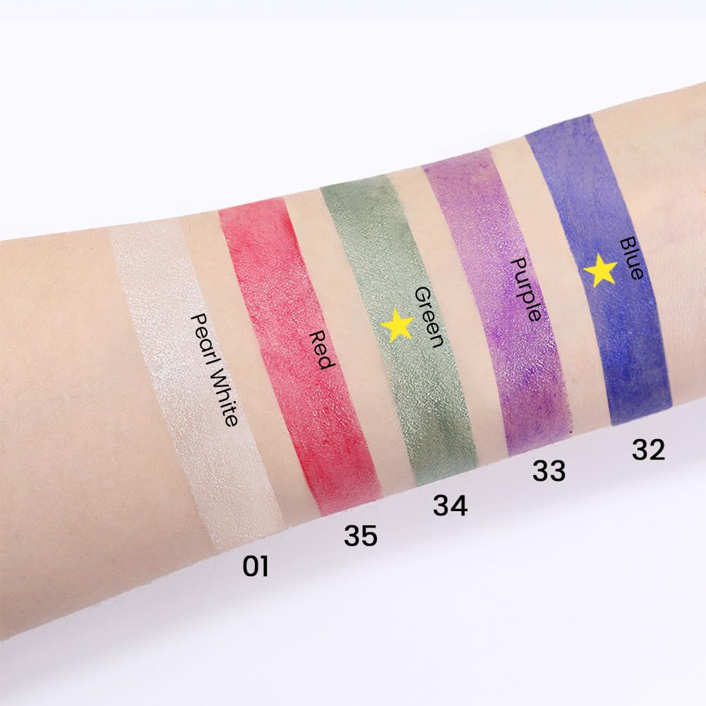 Kaely 2Pcs Cream Eyeshadow Sticks Set for Eyes Waterproof,Blue Shimmer & Green Shimmer Matte Eye shadow Stick Pencil Pen Bulk sombras en crema para ojos 32+34