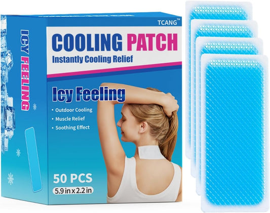 Instant Cooling Ice Packs for Outdoor Activities Summer Heat Relief - Large Disposable Cooling Patches for Neck Body, Camping Hiking Sports, Instant Temperature Drop 50 Pack