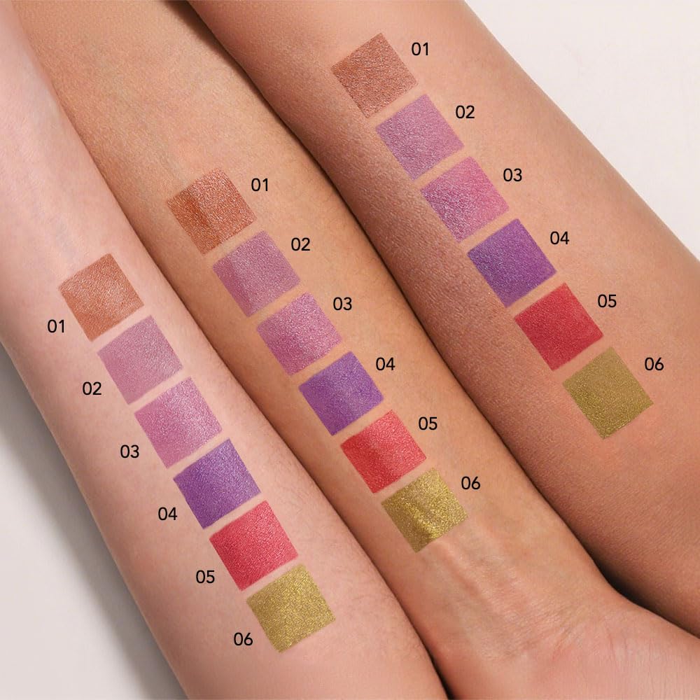 BINGBRUSH Glitter Eyeshadow Stick & Eyeliner Pencil, 4-in-1 Metallic Shimmer Cream Eyeshadow, Long-Lasting Waterproof Eye Brightener, Highly Pigmented Eye Makeup(#02-Lavender Gleam)