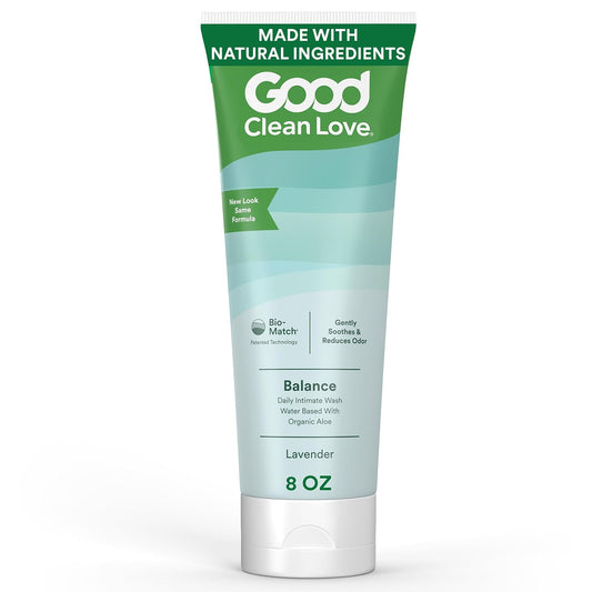 Good Clean Love Balance Feminine Wash, pH-Balanced Vaginal Moisturizer Cleanser for Women with Natural Ingredients, Gentle Cleansing Feminine Care Product, Reduces Vaginal Dryness & Odor, 8 Oz