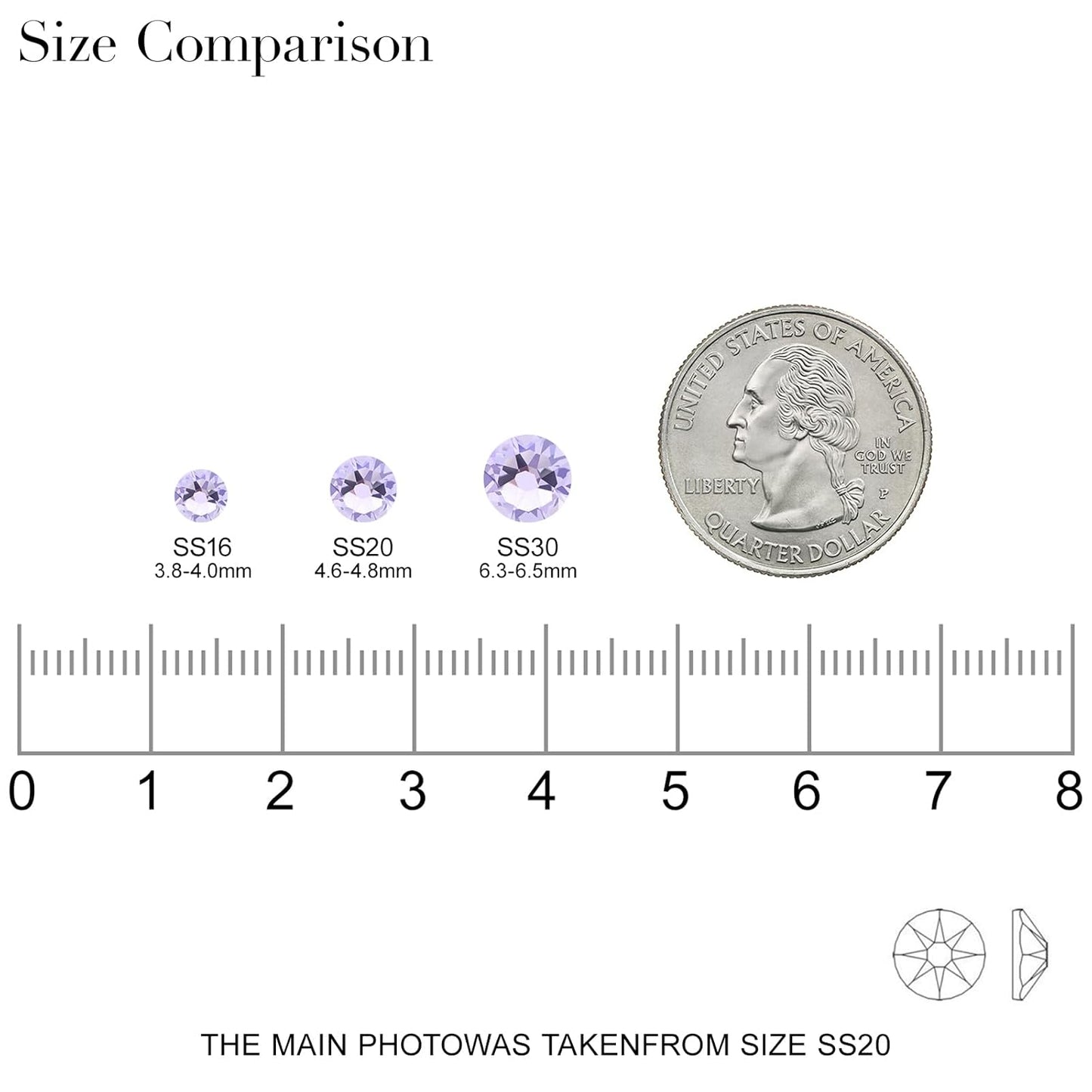 Novani Crystal Amethyst Rhinestones 288pcs Flat Back Round Rhinestone Style 2088 Sparkly Crystal Gemstones for Nail Art and Crafting SS30,6.4-6.6mm