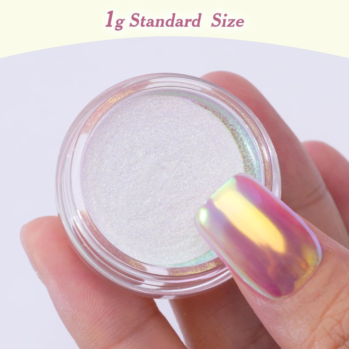 Pretty Diva Aurora Chrome Nail Powder, Unicorn Mermaid Chrome Powder Aurora Nail Powder Pigment Iridescent Nail Chrome Powder Glitter Art Decoration