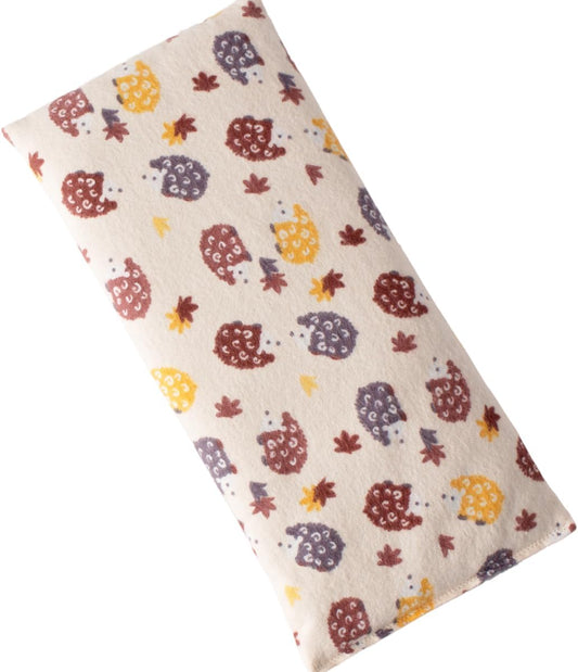 Microwave Heating Pad Filled with Flax Seed and Choice of Dried Herbs, Herbal Cold Pack, Good Size for Back Pain and Cramps, Hot and Cold Therapy, 6" x 12" (Yellow Hedgehog, Peppermint)