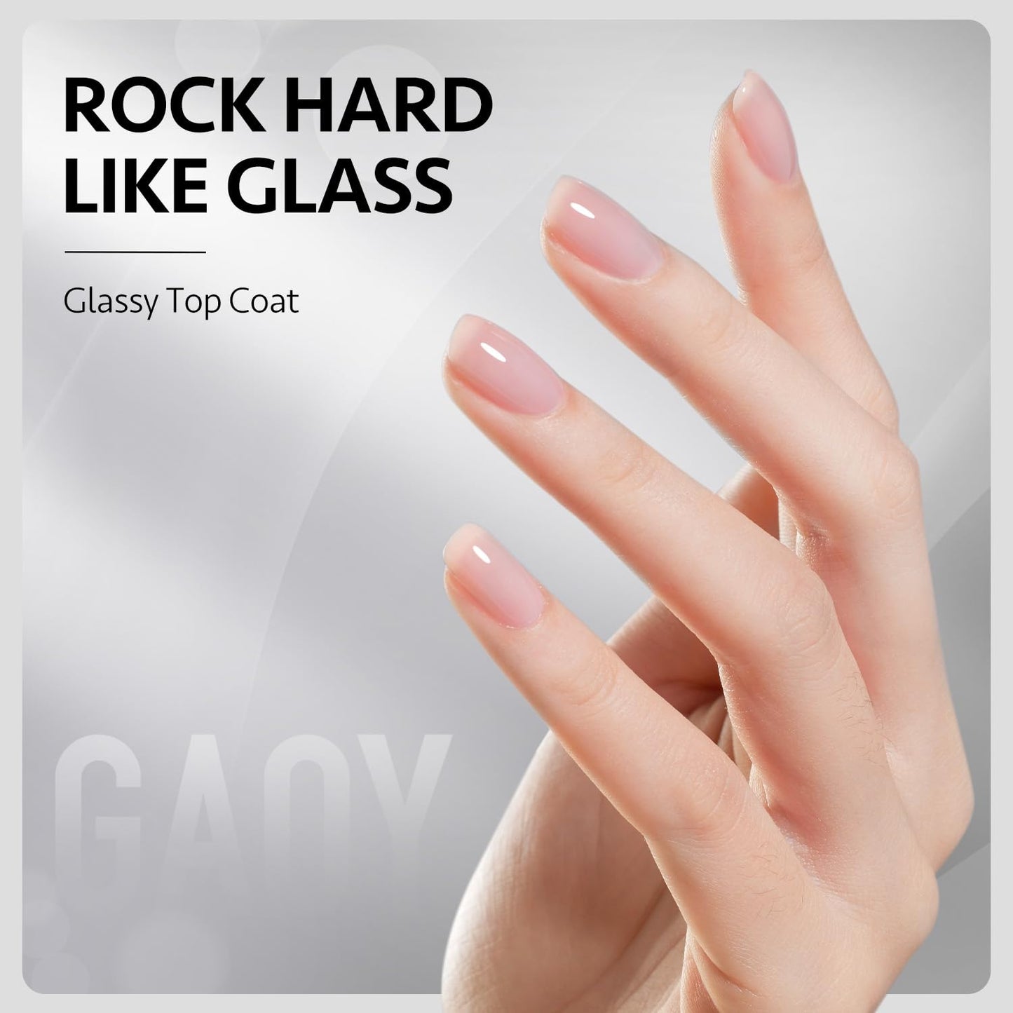 GAOY Gel Top Coat, Blooming Gel and Base Coat Set, 3 Pcs 16ml Clear Glossy No Wipe Combination for UV Light Cure