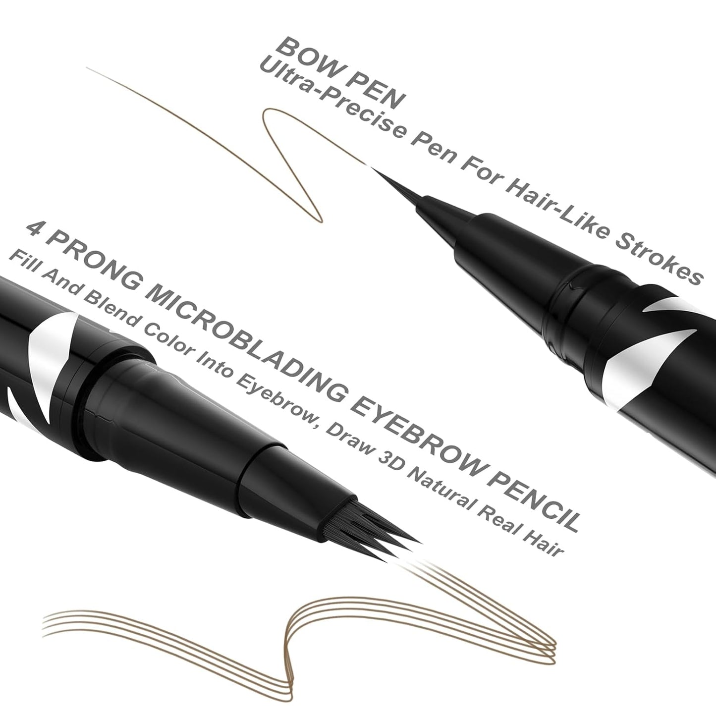 LAVONE Eyebrow Pen,2-IN-1 Dual-ended Waterproof Eyebrow Pencil,with 4 Tip Microblading Eyebrow Pen and Ultra-Precise Brow Pencil,Dual-ended Eyebrow Brush,Eyebrows Makeup for Natural Looking-Ash Brown