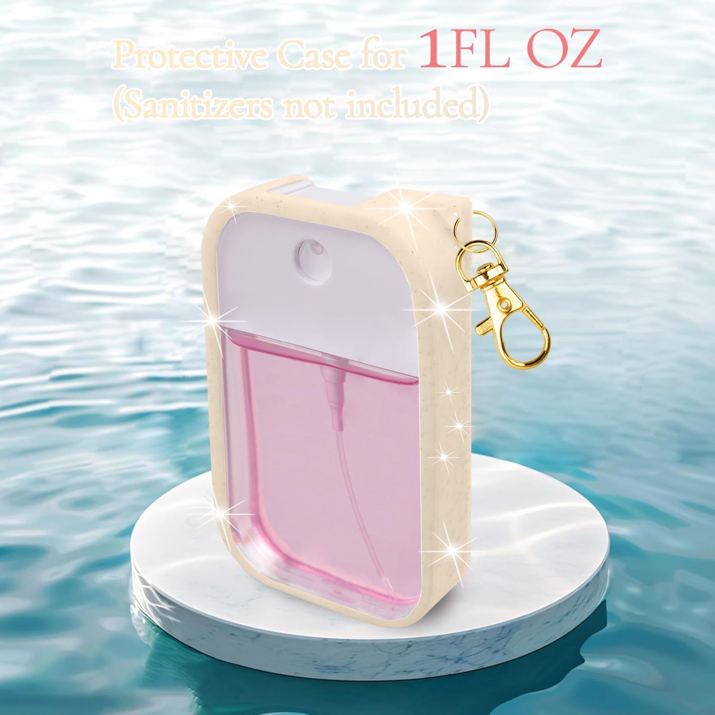 VANEST Silicone Case Compatible with Touchland Hand Sanitizer Spray, Protective Case with Keychain for Spray 1 fl oz