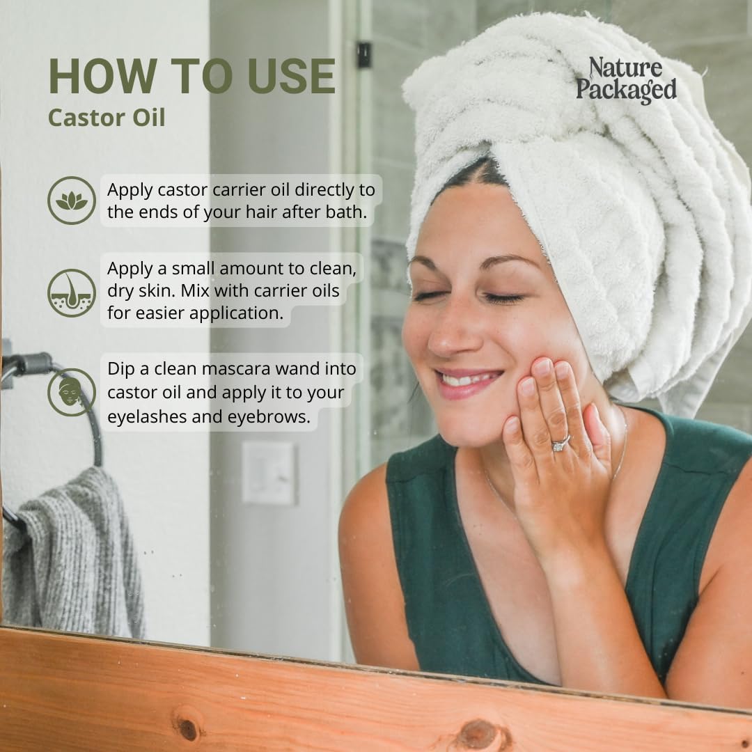 Organic Castor Oil Direct From India - Cold Pressed Castor Oil For Face - Hexane Free (32 oz)