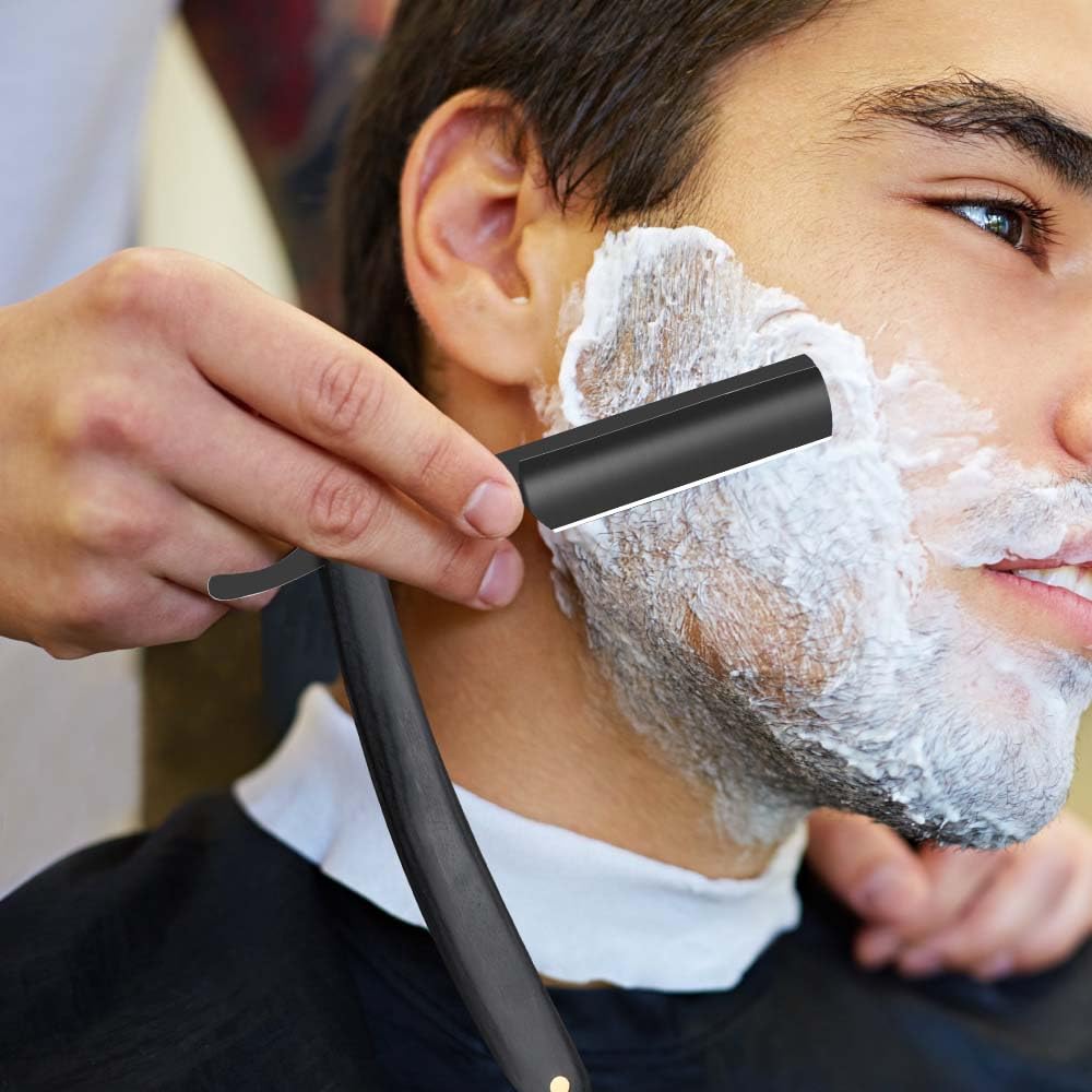 Straight razors for men,Straight Edge Barber Razor Premium Stainless Steel Shaver Razor with Shaving Strop for Men Home (NO.179-1)