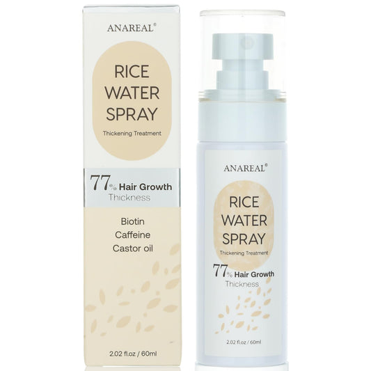 Hair Growth Oil Spray: Fermented Rice Water with Biotin & Castor Oil for Daily Hair Thickening & Scalp Nourishment - Natural Non-greasy 2oz