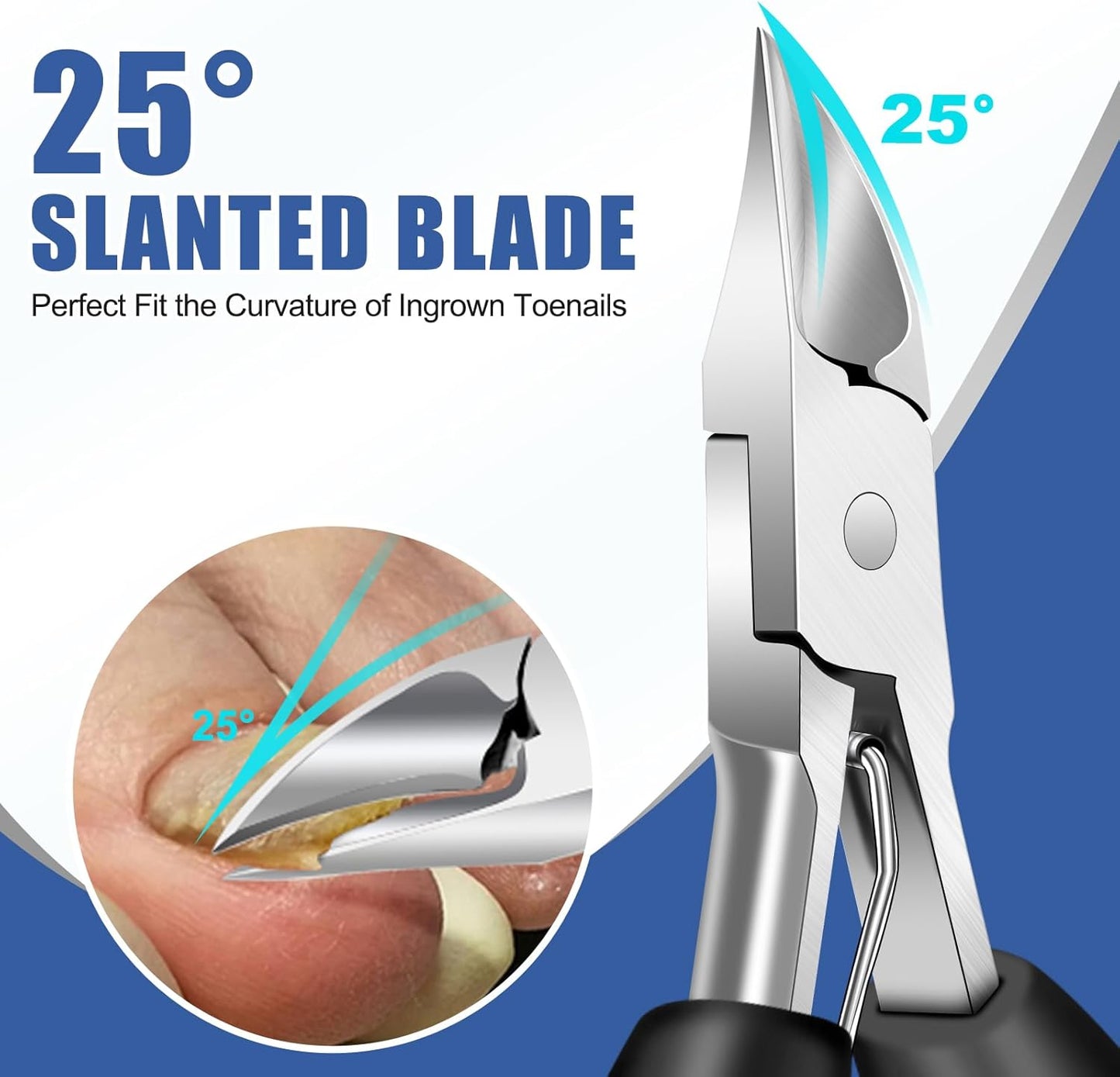 Toenail Clippers for Seniors Thick Toenails, Large Wide Opening Toe Nail Clippers for Men Thick Nails, Heavy Duty Sharp Slanted Nail Clippers Fingernail Clipper Gifts for Men Women