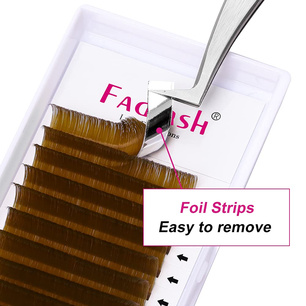 Volume Eyelash Extensions Easy Fan Lashes 0.07 C Curl Eyelash Volume Extensions Faux Mink Self Blooming Colored Lash Extensions (Blond 0.07-C, 8-14mm)