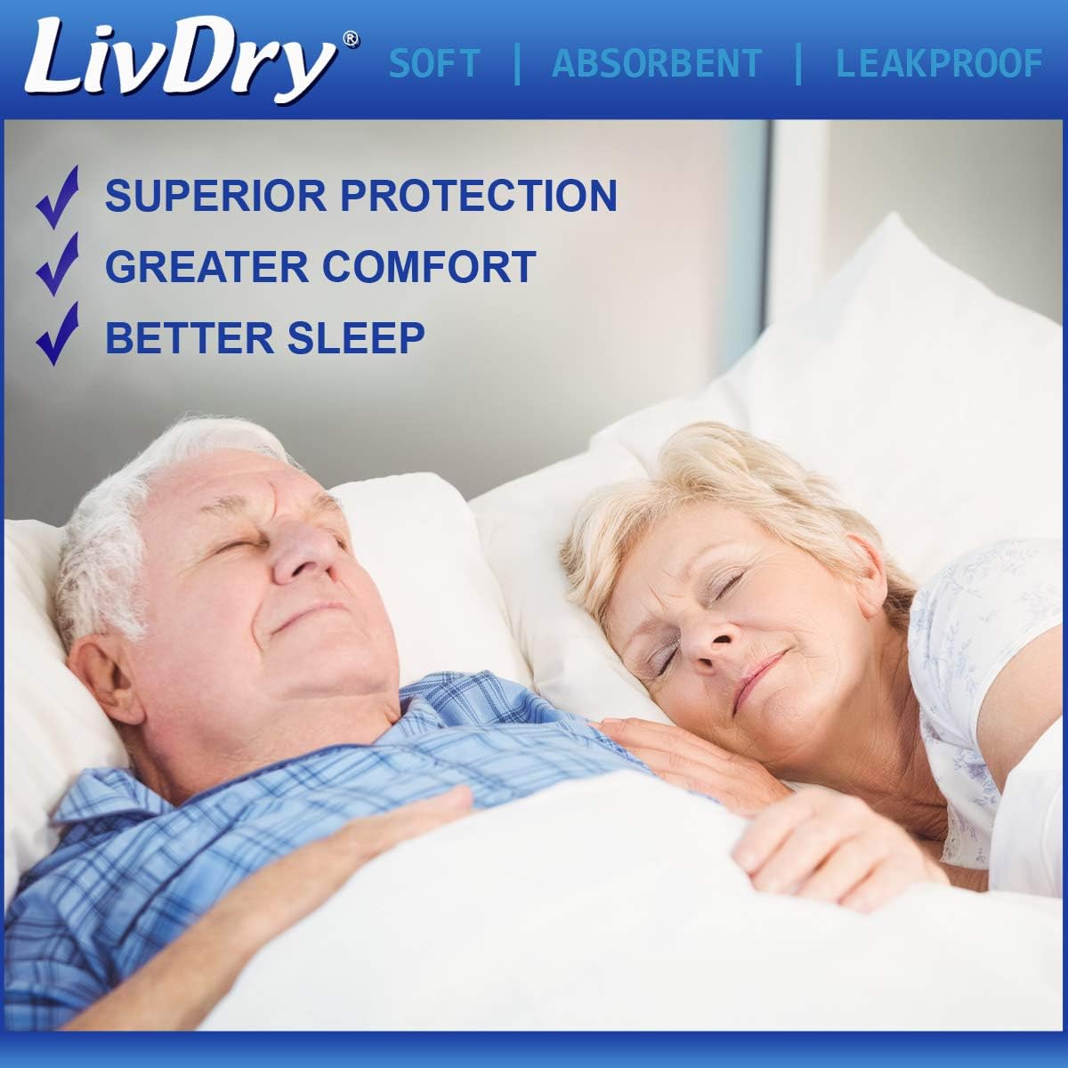 LivDry XXL Overnight Adult Diapers for Women and Men, Incontinence Underwear, XX-Large, 48-Pack