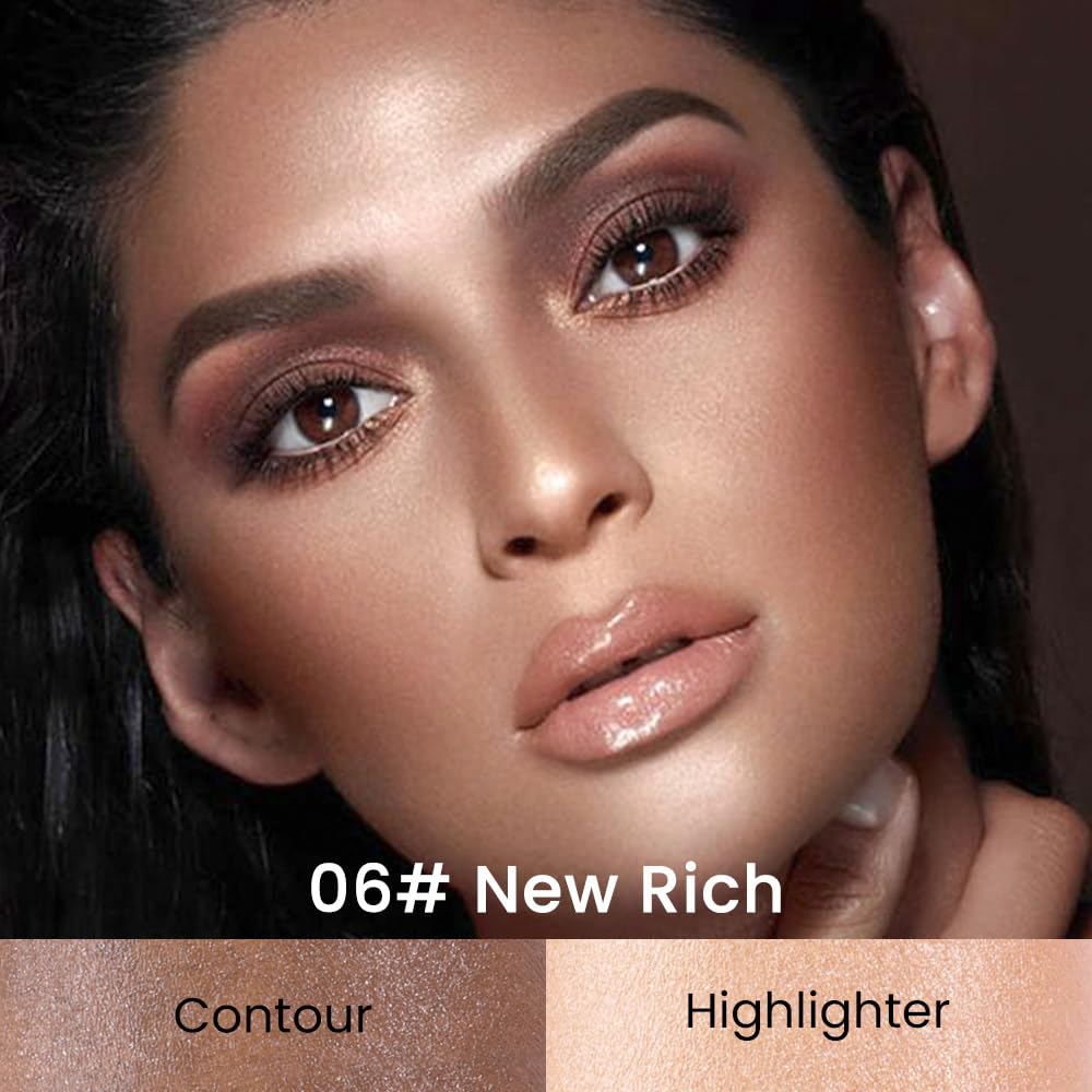 evpct 2in1 Face Shaping & Contouring Stick Cream Contour Concealer Bronzer Stick Makeup Kit for Beginner Face Highlighter Makeup Stick contorno maquillaje de maquillaje profesional,NEW Rich