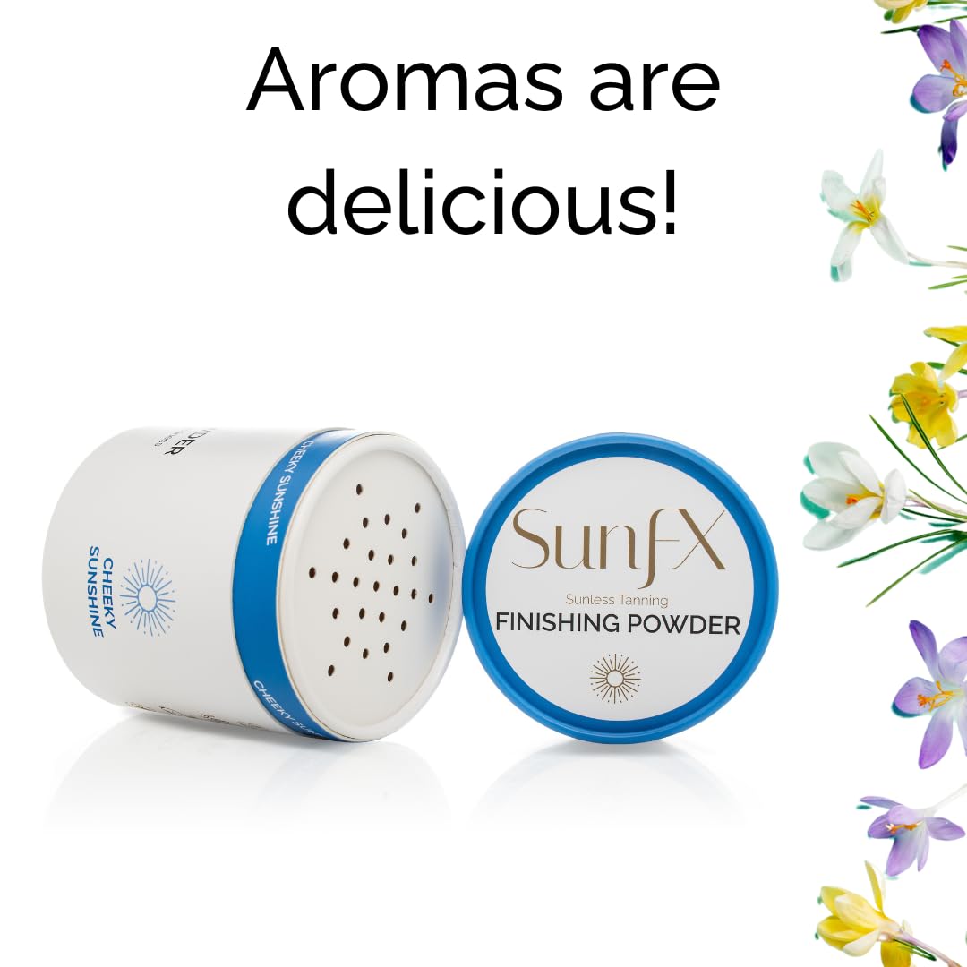 SunFX Post Spray Tan Translucent Finishing Powder | Talc Free | Sunless Tanning Setting Powder | Shimmer | Cheeky Sunshine 4.00 Ounce (Pack of 1)