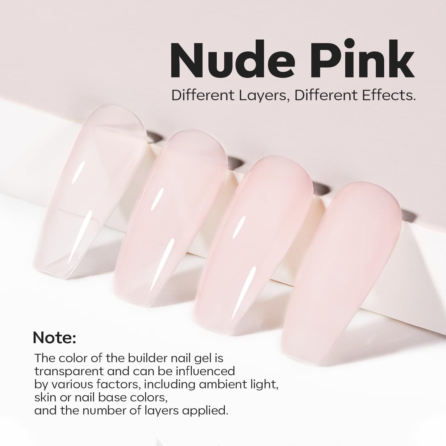 modelones Builder Nail Gel, 8-in-One Cover Nude Builder, LED Lamp Cured Thickening Apex Building Strengthener Extension Rubber Color Base Gel Polish Glue in a Bottle for Home DIY Salon Girls