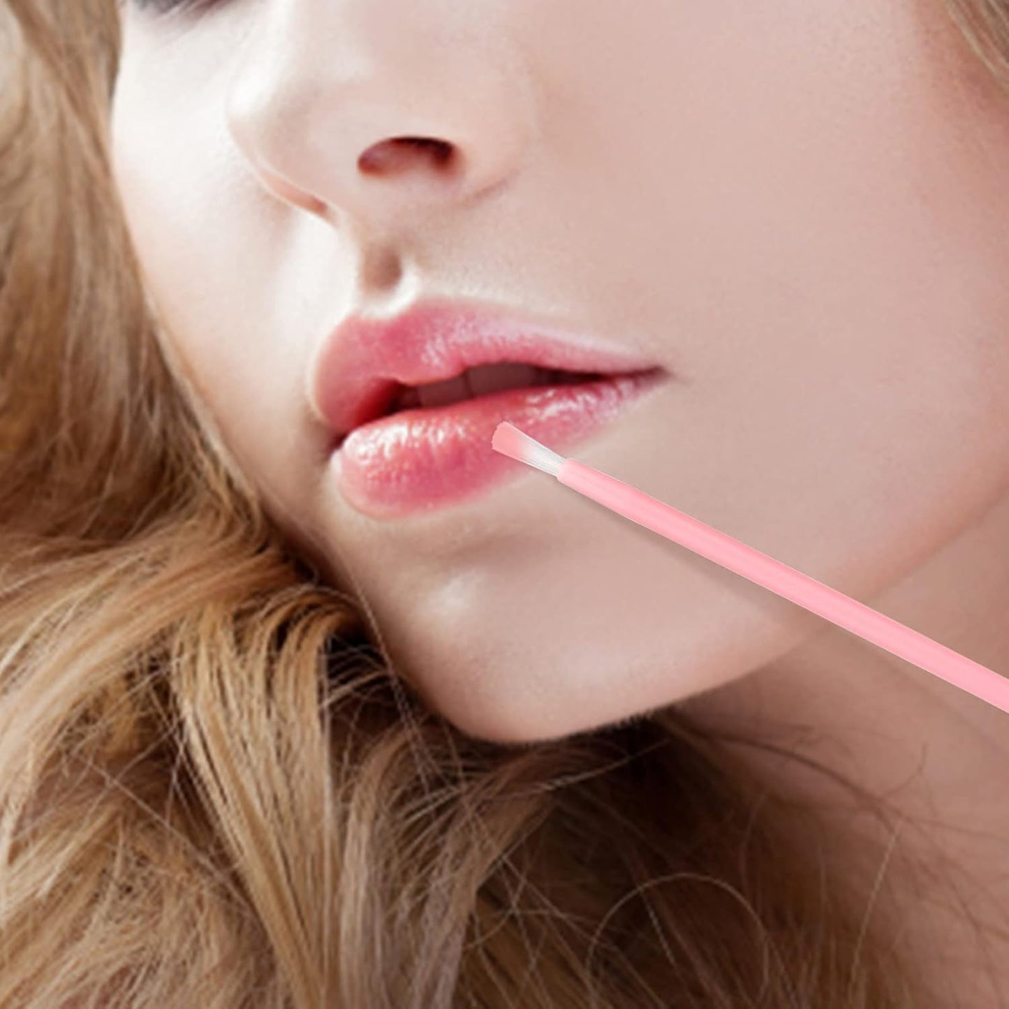 G2PLUS Lip Brushes, 50Pcs Disposable Lip Gloss Wands, Portable and No-Clean Lipstick Applicator, Nail Polish Brushes Makeup Tool for PYO Cookie Paint, Painting, Detail Brush (Pink)