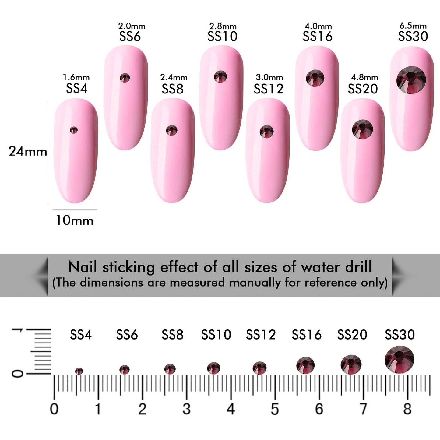 1440Pcs Amethyst Crystal Rhinestones,Glass Flatback Rhinestones Small Gemstones for Nail Face Makeup Art Crafts Clothes Decoration - (SS8,2.4mm,Amethyst)