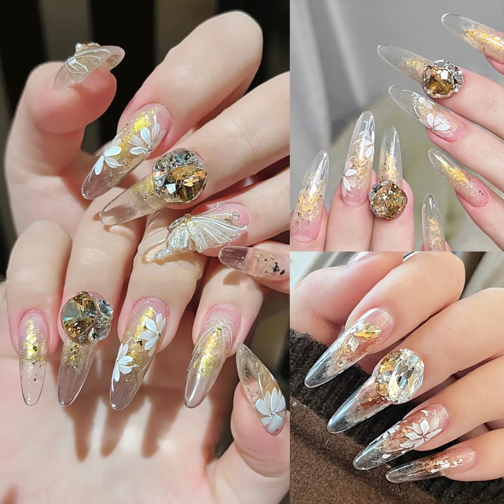 6 Colors Solid Metallic Nail Glitter Powder Set, Gold Foil Flakes for Resin, Holographic Chameleon Sparkly Gilding Flakes Kit for Gel Polish Nail Art Decorations…