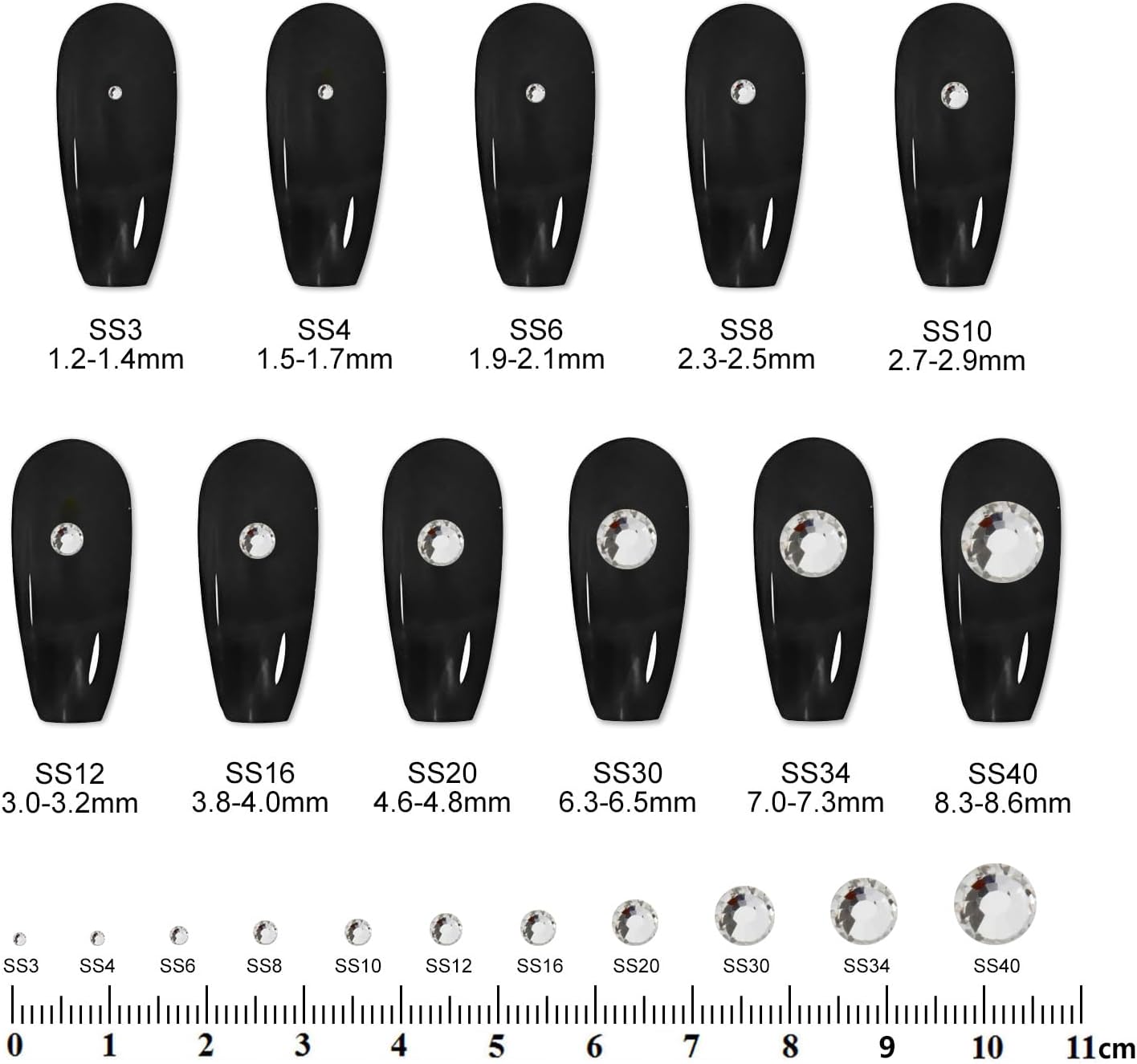 2000PCS SS20 Flatback Rhinestones | 12-Facet Diamond-Cut Glass Gems for Nail Art, Clothing, DIY Crafts |Glue-On Decoration Stones with Silver Backing(Crystal)