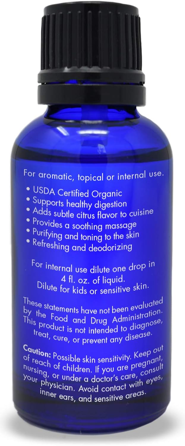 Organic, Lemongrass Essential Oil, Food Grade, Edible – 100% Pure, Lemongrass Oil, by Zongle Therapeutics, 1 OZ