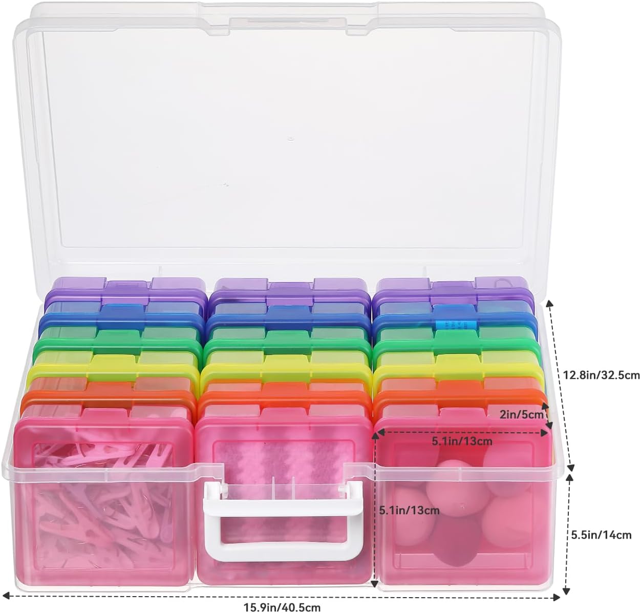 Plastic Storage Box Arts & Crafts Storage Boxes & Organizers With Large Storage Box Small Rectangular Plastic Container For Craft Storage (18 Pack Small -Color)