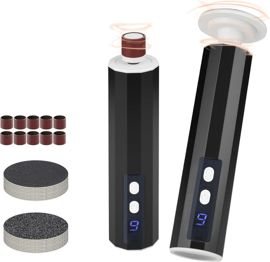 Electric Foot Callus Remover, Electric Foot File Speed Adjustment & Direction of Rotation Controller, Pedicure Tools for Feet with 20Pcs Replacement Sandpaper and 10Pcs Barrel Sandpaper