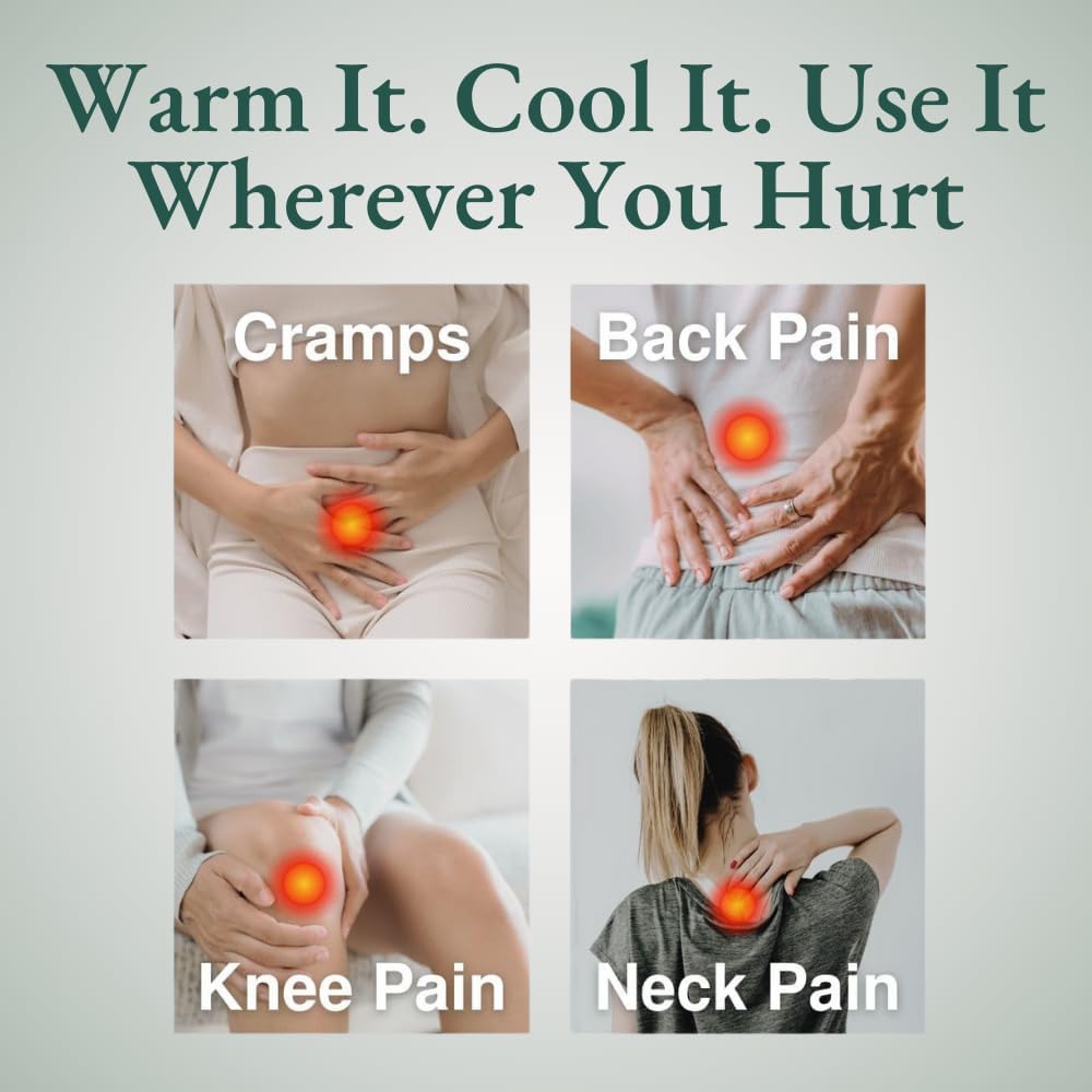 Glow Heating Pad with Flaxseed & Lavender for Hot & Cold Therapy, Microwavable Heat Pad for Back, Neck, Shoulder, Knee, Leg & Menstrual Cramp Relief, Washable & Reusable, One Size Fits All