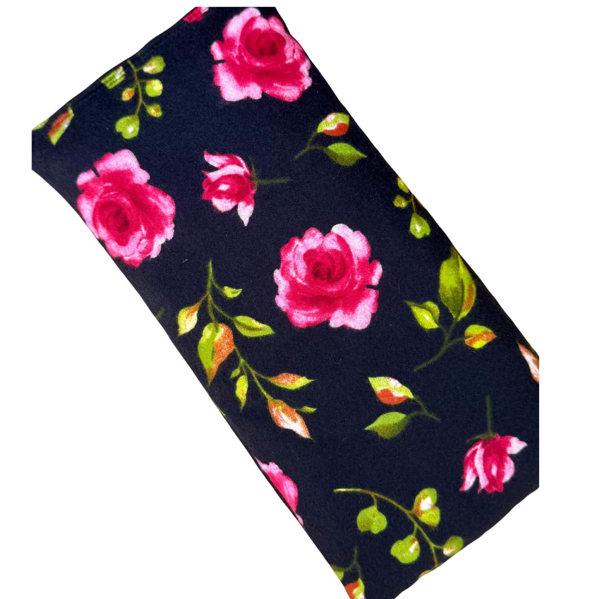 Large Microwave Heating Pad with Flax Seed, Scented or Unscented, Good For Back Pain or Cramps, Moist Heat Therapy or Ice Pack, Microwavable Bean Bag, 6" x 12" (Roses, No Added Herbs)