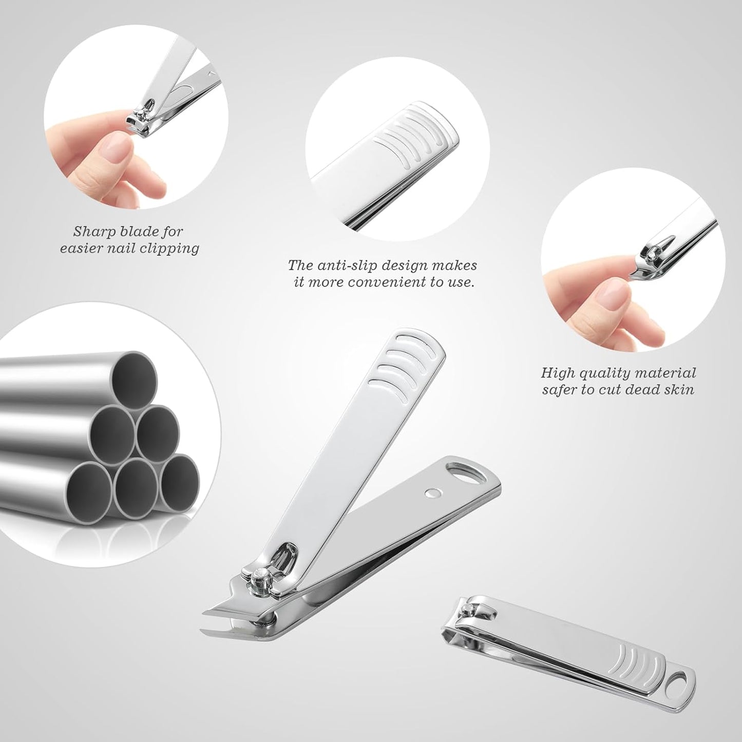 Manicure Pedicure Set, Nail Clipper Set 10-Piece Set Professional Manicure Kit Nail Kit with Portable Gray Travel Case Gift for Men Boyfriend Parent