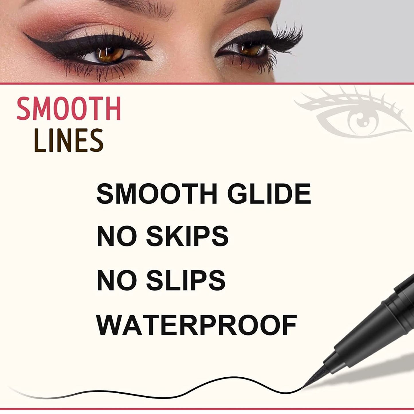 LAVONE Eyebrow Stamp Pencil Kit - Brow Stamp Trio with Waterproof Eyebrow Pencil, Eyeliner, Pomade, Dual-ended Brush - Grey