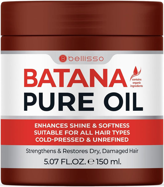 Batana Oil - Pure, Unrefined and Cold Pressed - Volumizing Hair Treatment for Women and Men - Hydrating Nourishment for Dry, Broken and Brittle Split Ends - Deep Hydration and Moisture Hair Mask