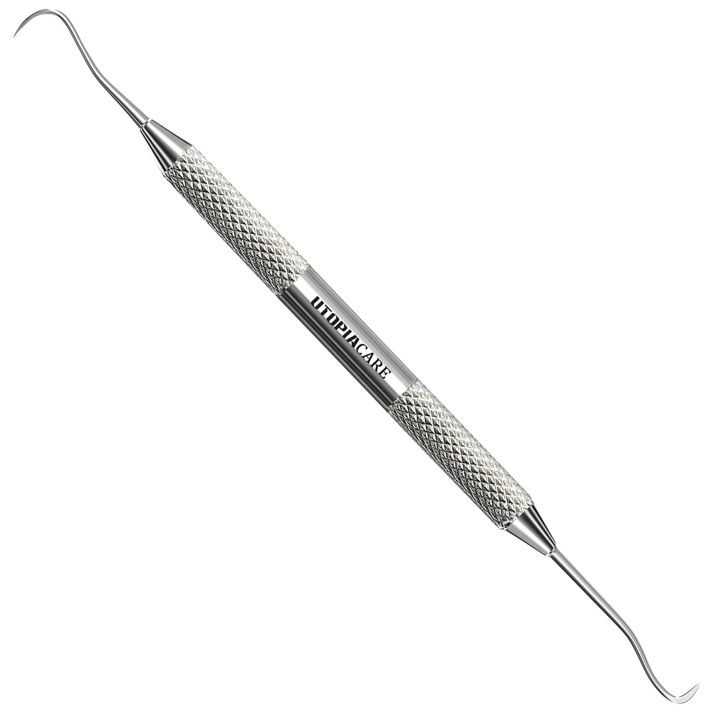 Utopia Care Professional Dental Tartar Scraper Tool, Dental Pick, 6.5 Inch Double Ended Tartar Remover for Teeth, Plaque Remover, Tooth Scraper, Silver, 1 Piece