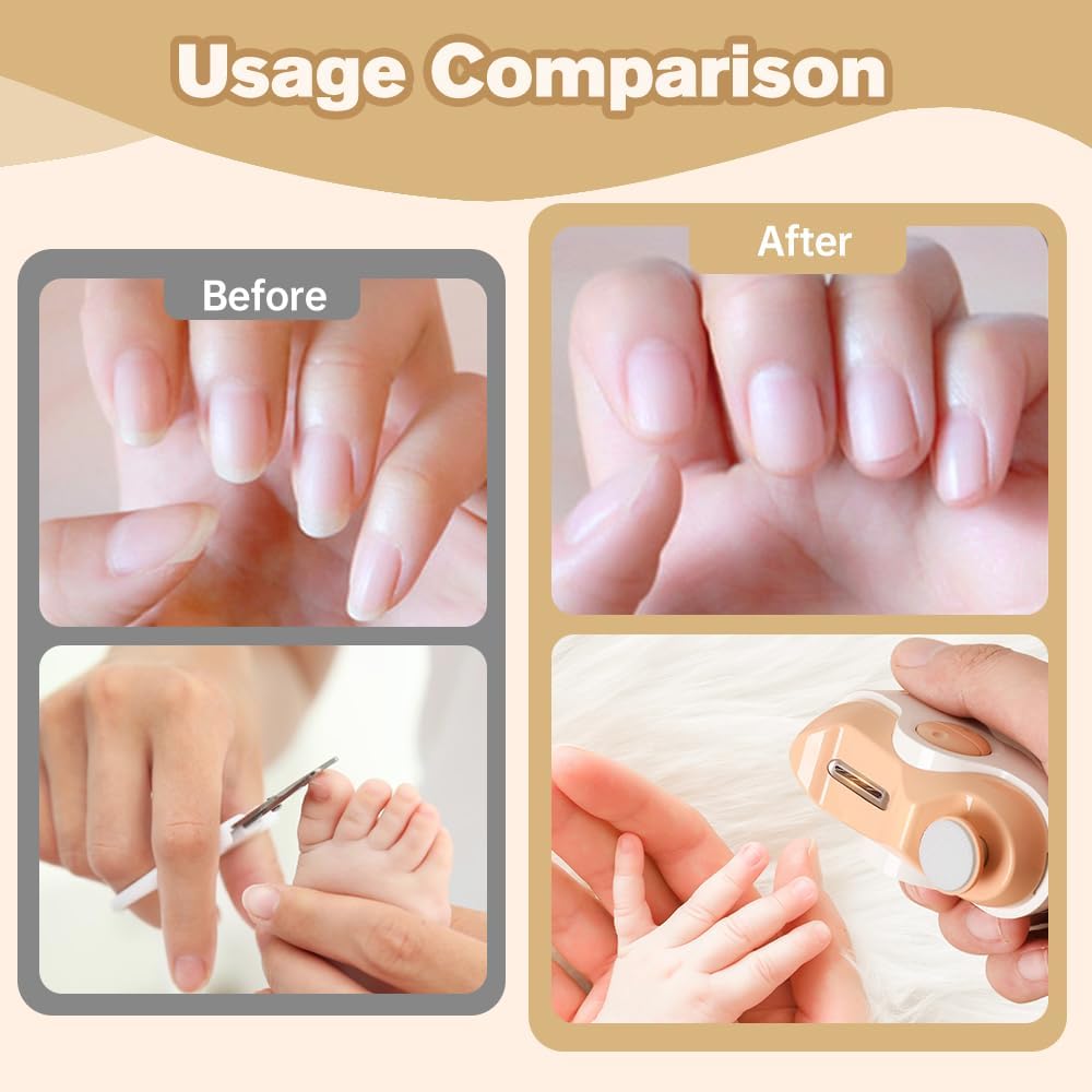 3 in 1 Electric Polishing Automatic Nail Clippers, 2025 New Electric Nail Trimmer Clippers for Fingers and Toes with 2 Adjustable Speeds, Electric Toe Nail Cutter for Thick Toenails Seniors (Red)