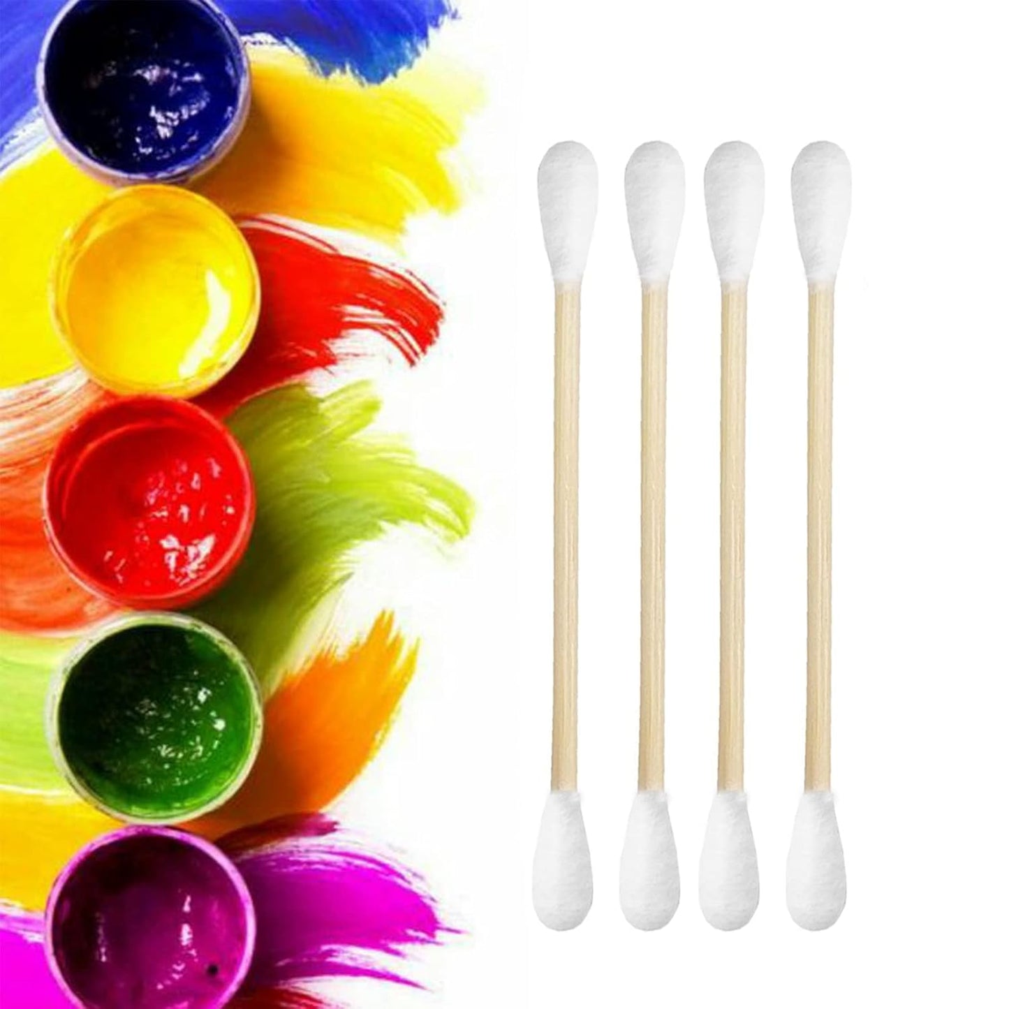 Bamboo Cotton Swabs 900ct, Natural Cotton Buds with Case for Personal Care，3 Pack Biodegradable Cotton Tips