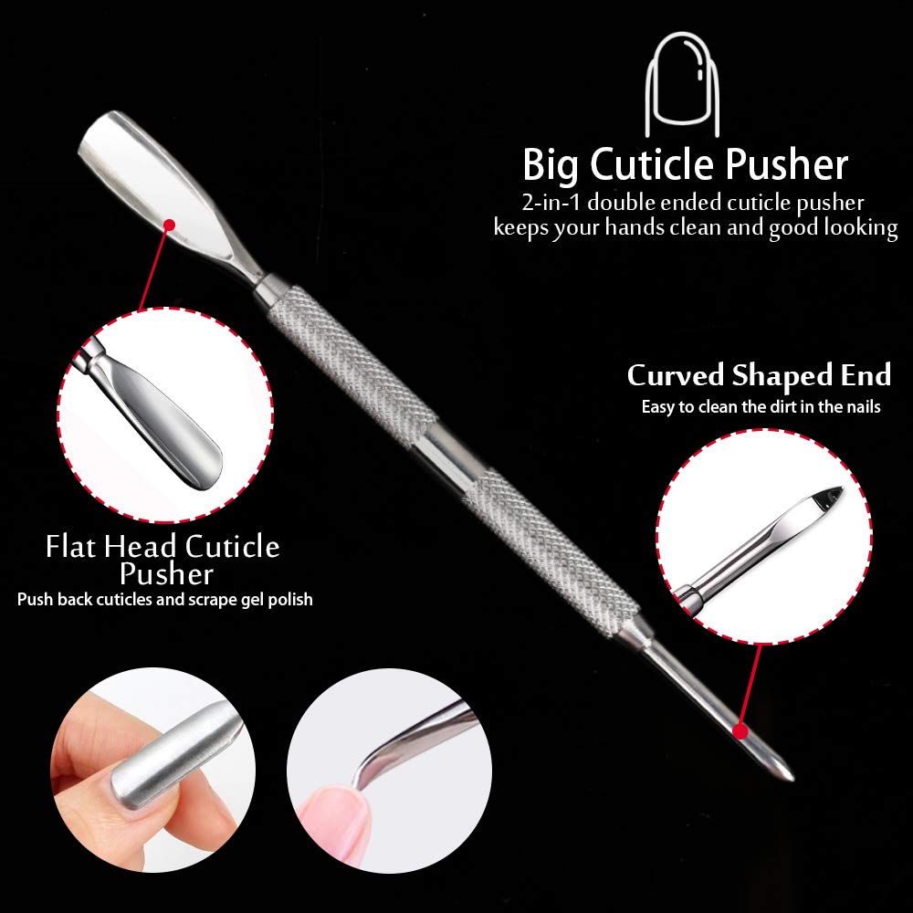 YGDZ Cuticle Pusher, 3PCS Gel Nail Polish Cuticle Remover Nail Cuticle Pusher Stainless Steel Manicure Pedicure Tools Metal Cuticle Peeler Scraper for Fingernails and Toenails