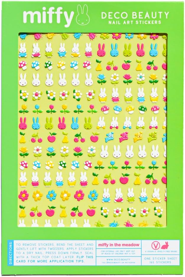 Miffy in The Meadow Nail Stickers - Lightweight & Easy-to-Apply Nail Art with Trendy Design - Durable & Long-Lasting Nail Stickers for Women, Ideal for DIY Manicures & Salon-Quality Nails