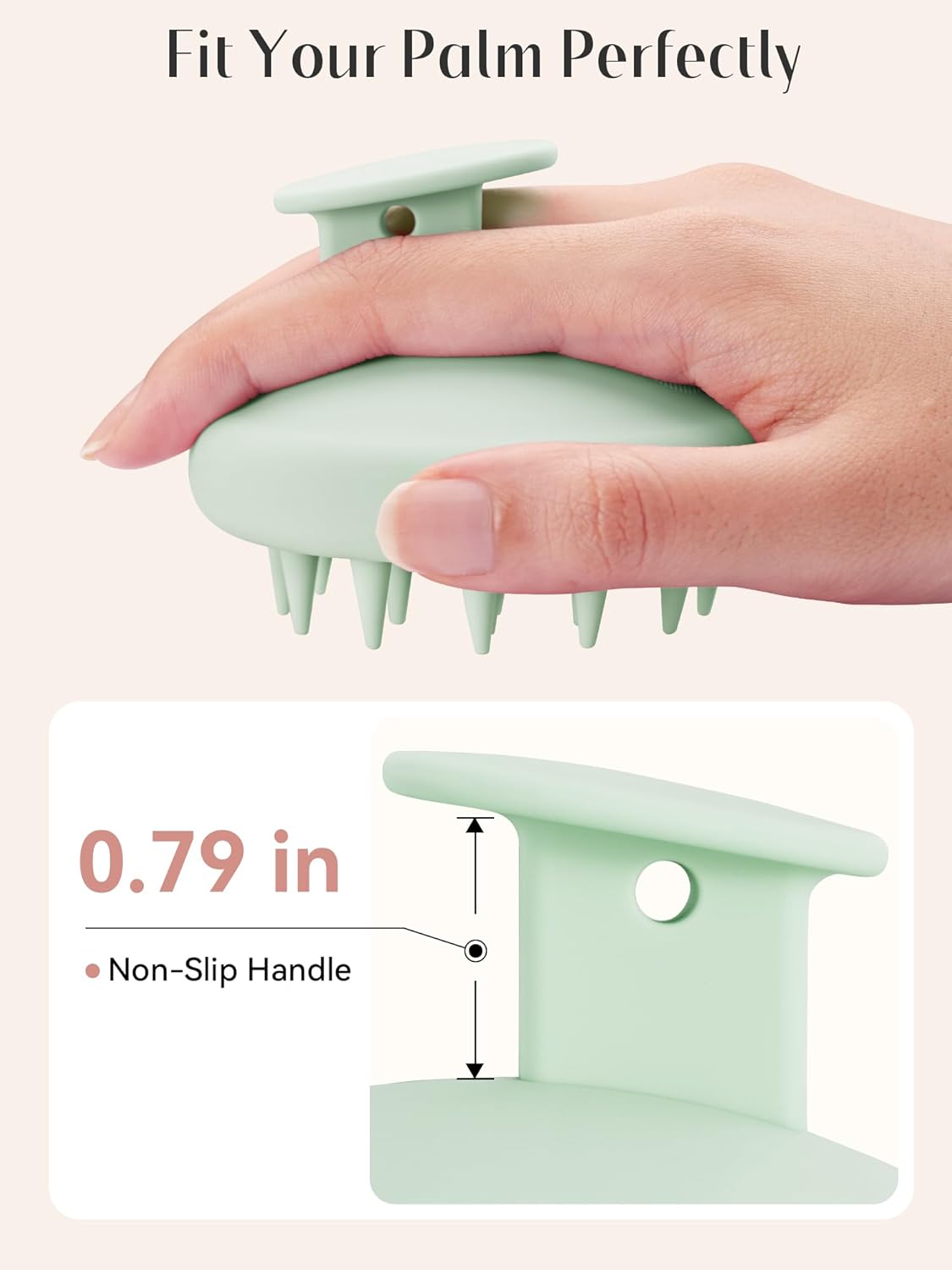 HEETA Scalp Massager Hair Growth, Scalp Scrubber with Soft Bristles, Integrated Silicone Design, Exfoliator for Dandruff Removal & Relaxation, Shampoo Brush Fit Wet/Dry Hair Use, Dark Green