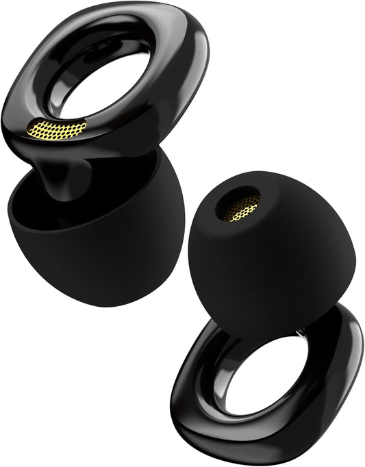 Audree Style Ear Plugs for Noise Reduction, Reusable High Fidelity Earplugs for Concerts, Musicians, Motorcycles, Study, Parent, Party, Flights & Noise Sensitivity, 18-29dB Noise Cancelling, Black