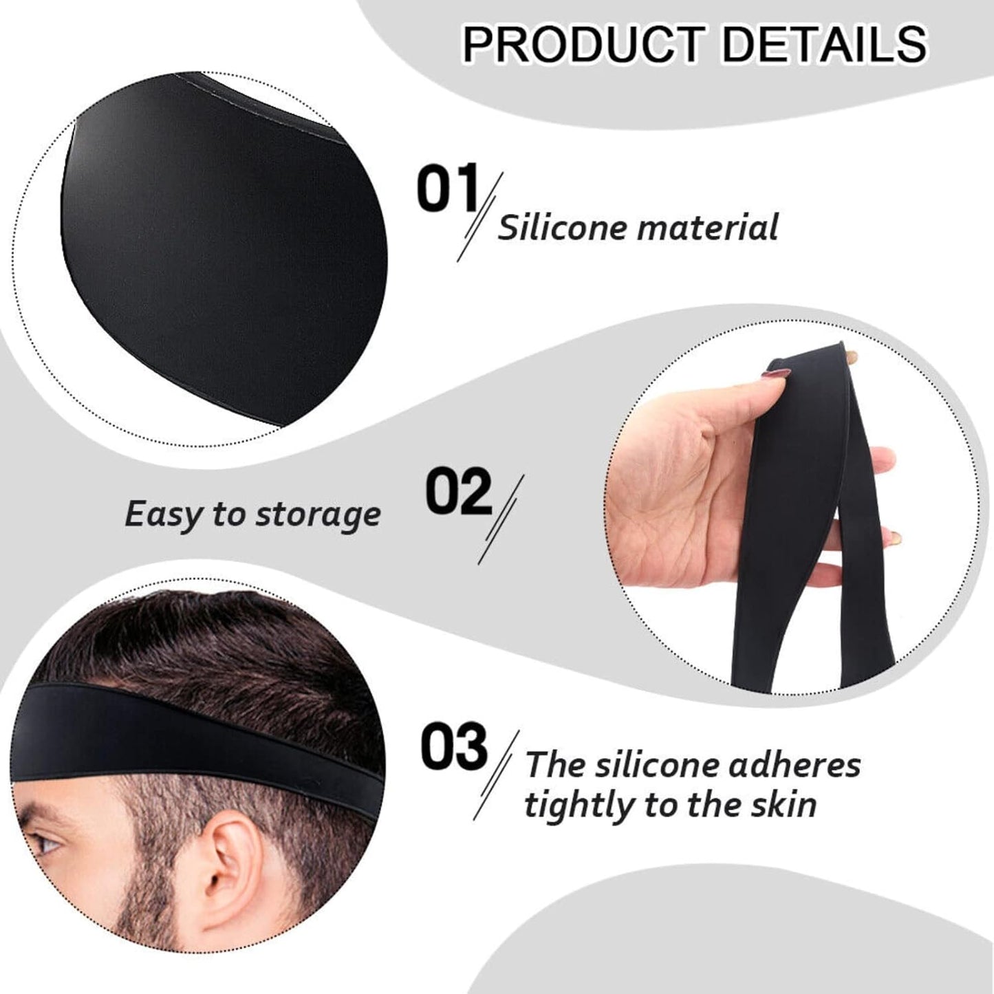 Neckline Shaving Template, Hair Cutting Guide Curved Neck Hair Shaving Template Soft Silicone Neckline Trimming Template for DIY Home Haircuts (Blue)