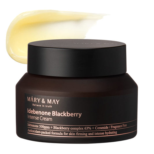 Mary&May Idebenone Blackberry Cream | Antioxidant Korean Moisturizer with 5 Ceramides & Hyaluronic Acid | Skin Barrier Repair & 48H Hydration | For All Skin Types (70g/2.46oz)