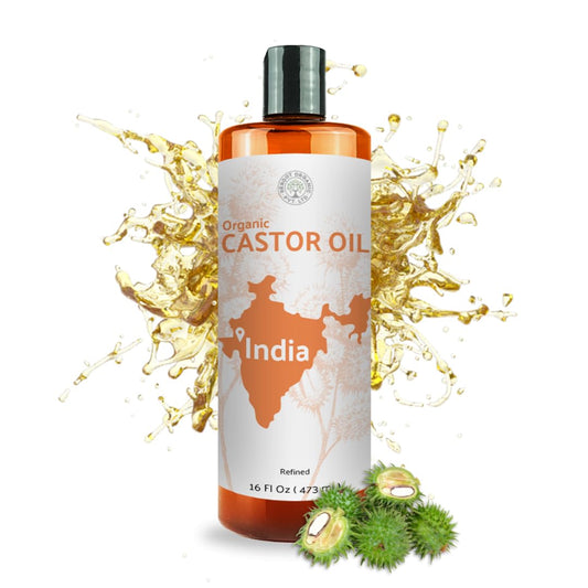 Organic Castor Oil Direct From India - Cold Pressed Castor Oil For Face - Hexane Free (16 oz)