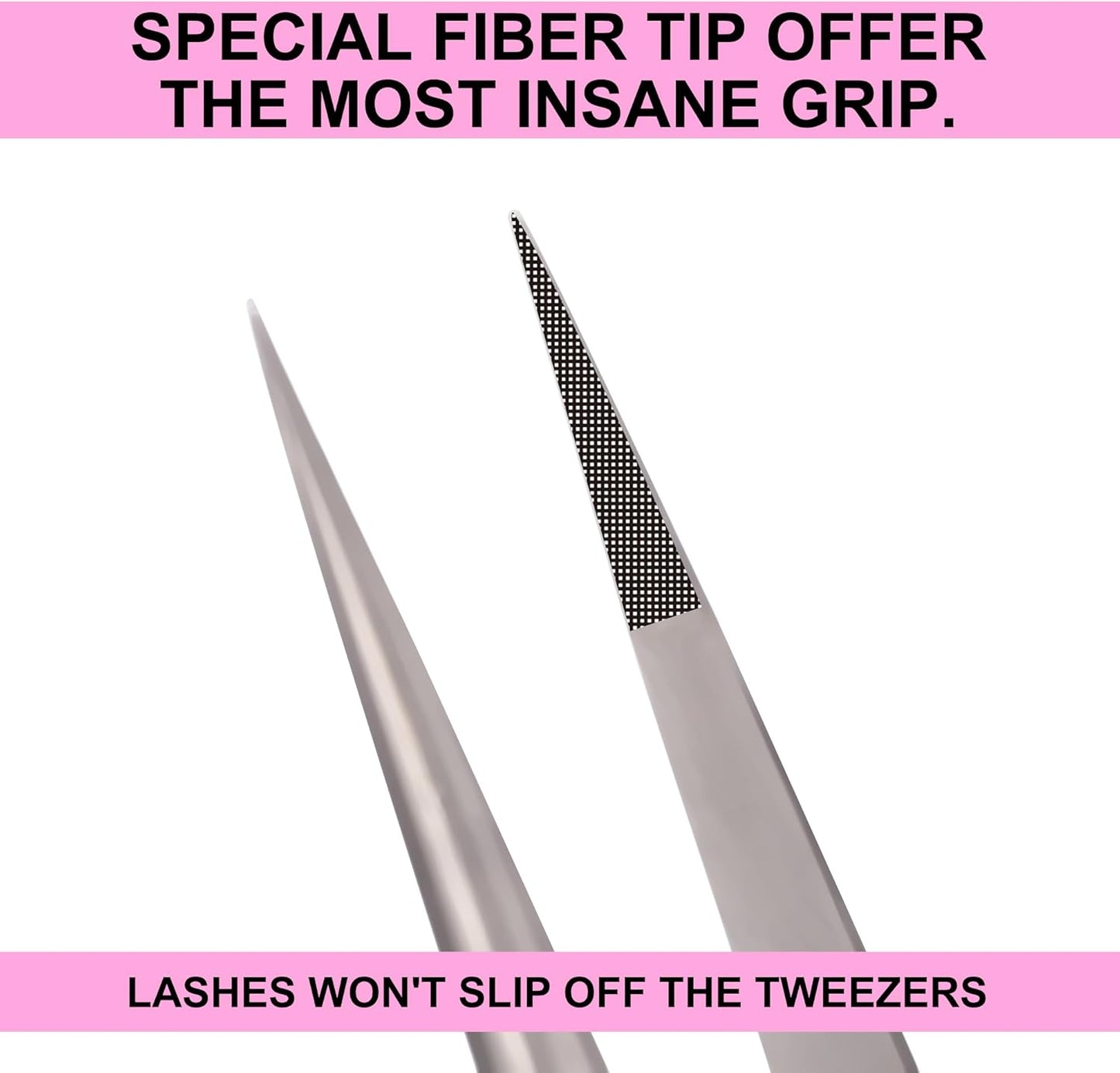 Fiber Tip Lash Tweezers For Eyelash Extension 4 Pcs Tweezers Professional Artist Tech Work Kit Tools,Best Volume Eyelash Lashes Extensions Precision Supplies Volume Boot 90 45 Degree(Omber pink)