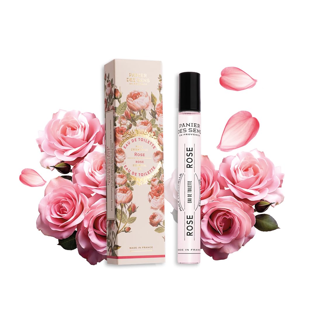 Panier des Sens - Rose Roll-on Eau de Toilette 0.3 Floz – Floral & Feminine Fragrance - Mini Perfume for Women - Parfum Crafted in Grasse, France - Daily Use - Light Travel Perfume