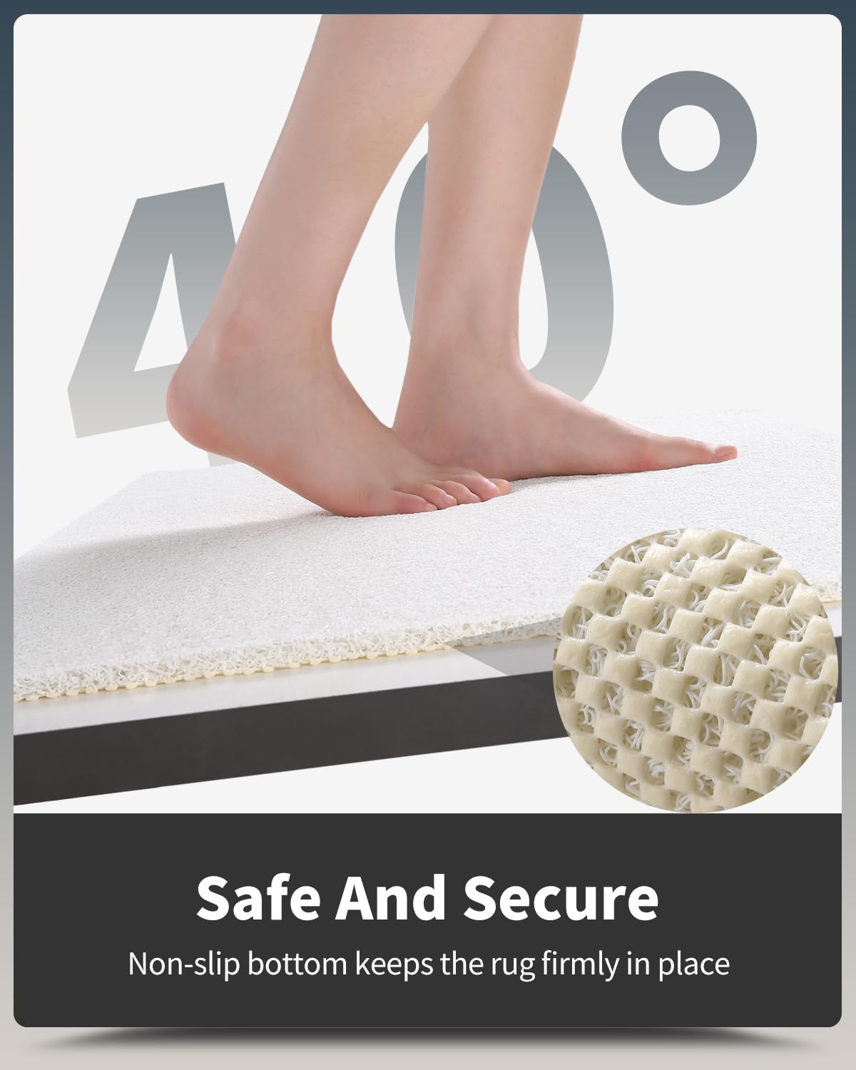 Non-Slip Bathtub Mat, 17x 30 Inch, Shower Mats for Bath Tub, PVC Loofah Bathroom Mats for Wet Areas, Quick Drying