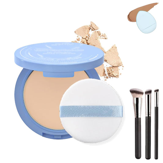 Beauty Powder Cake For Makeup Hold, Face Powder Waterproof Sets Makeup, Matte Perfection Pressed Powder, Long Wearing, Oil & Shine Control for All Skin Tones (#2, 1)